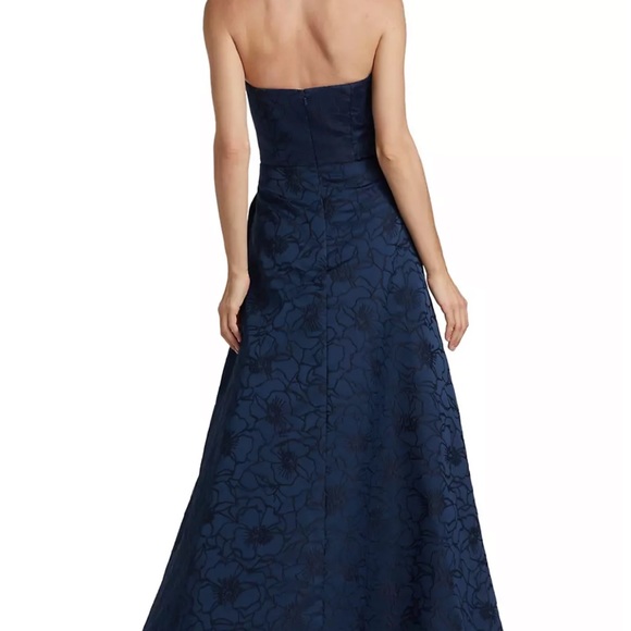 Monique Lhuillier Floral Jacquard Ballgown in “Blue Sea.” - Picture 3 of 3